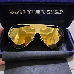 Mykita & Bernhard Willhelm Gold Aviator Sunglasses